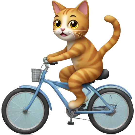 Cat riding a bike emoji