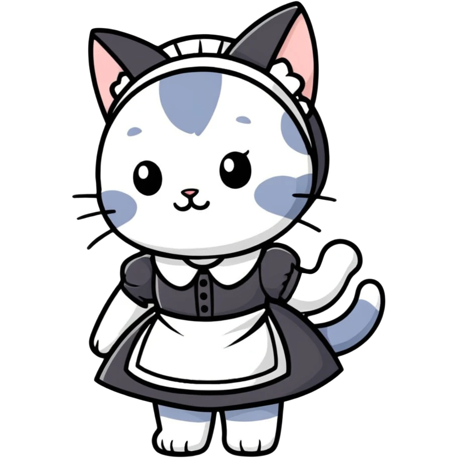Cat with maid costume  emoji