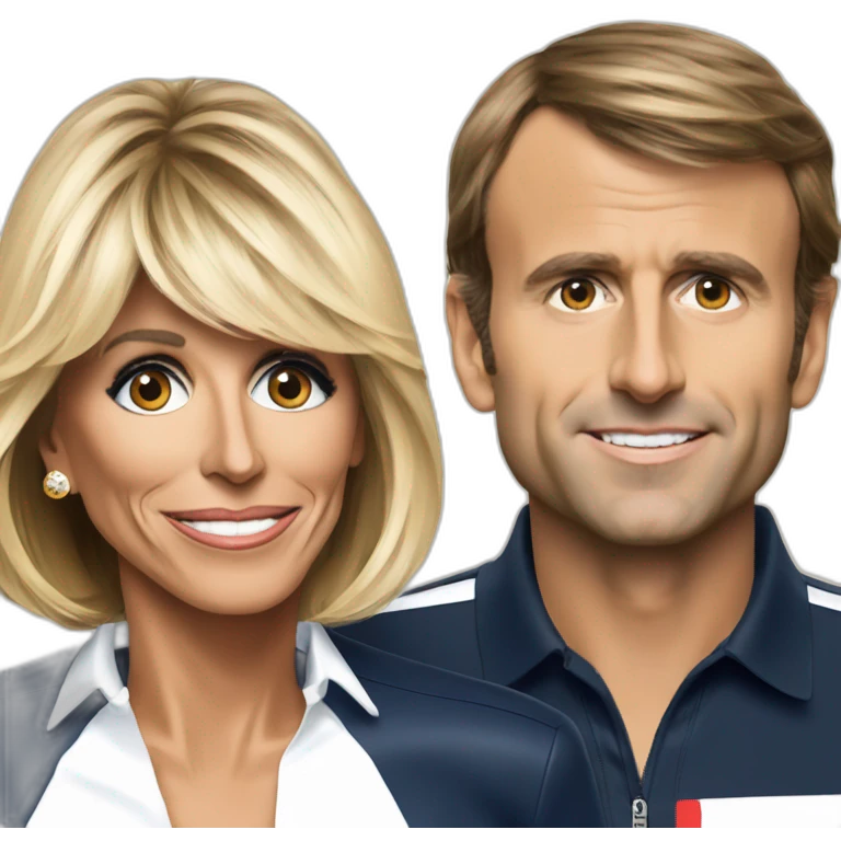 Brigitte Macron ans Emanuel Macron golf emoji