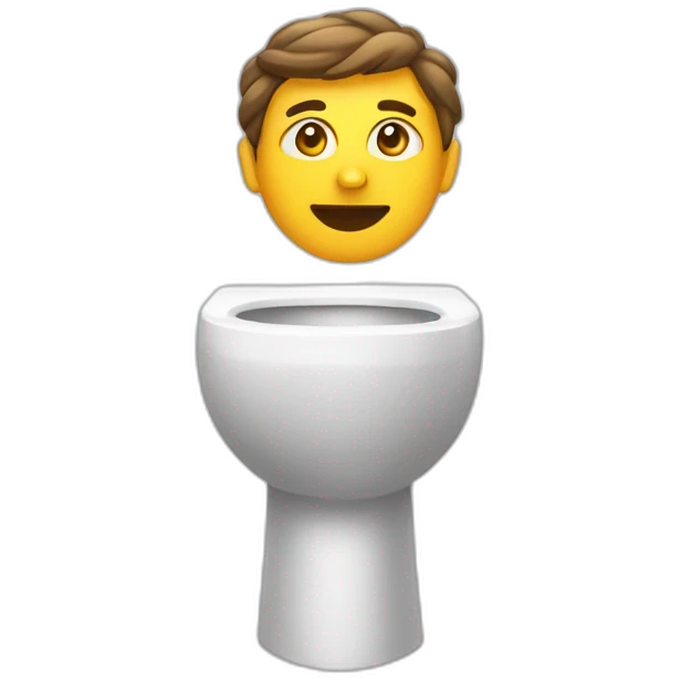Toilettes toilettes avec une tête emoji