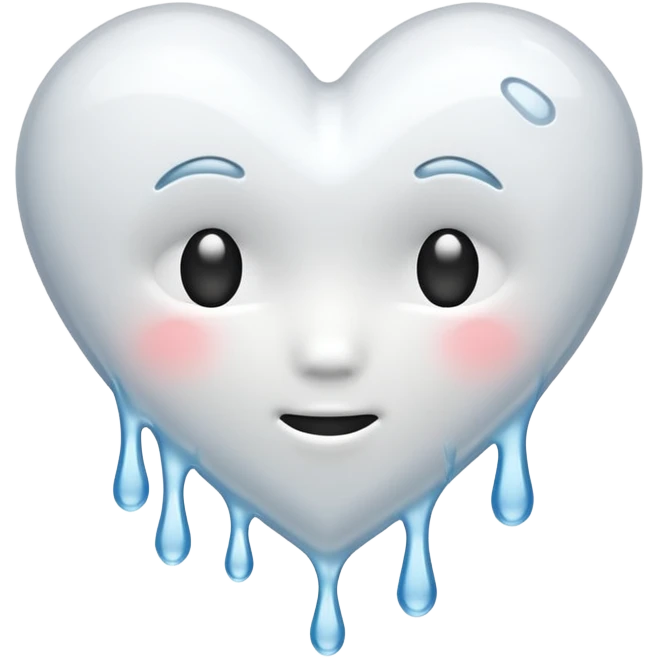 white heart melting emoji