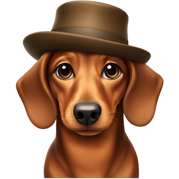 Dachshund with hat emoji