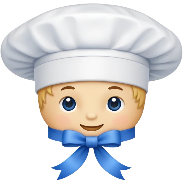 chef's hat with a blue ribbon. emoji