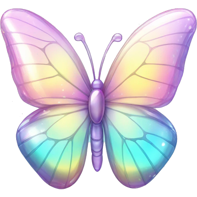 Sparkly glossy Pastel iridescent glass crystal butterfly emoji