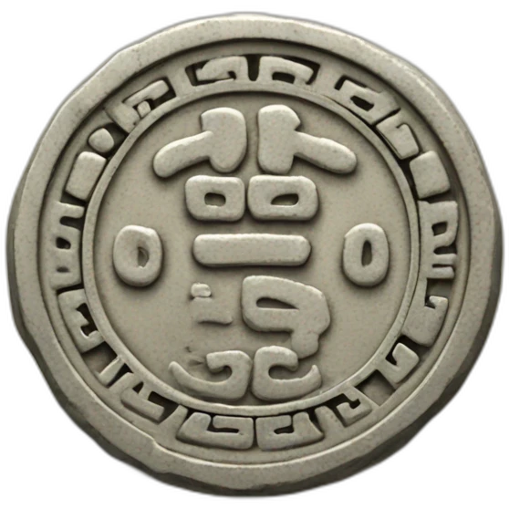Coin with Chinese antic hieroglyphs  emoji