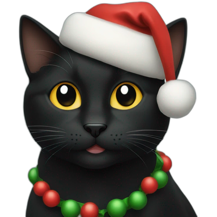 merry christmas black cat emoji