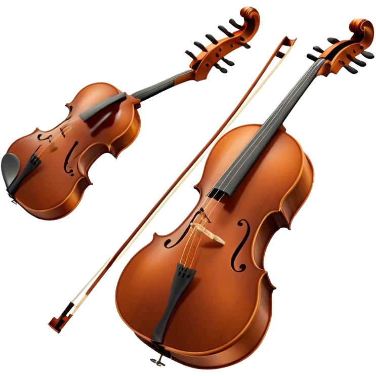 Cinematic Realistic Cello, deep brown polished wood, elegant f-holes curving gracefully, warm golden lighting creating depth, bow gently resting on the strings, glowing with the rich resonance of classical artistry. emoji