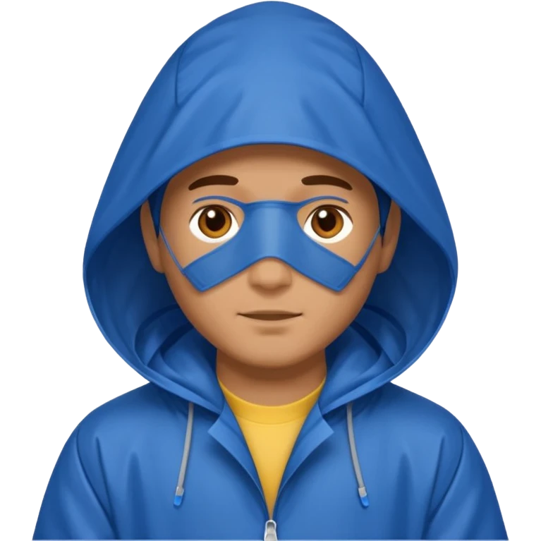 man in blue rain coat over head



 emoji