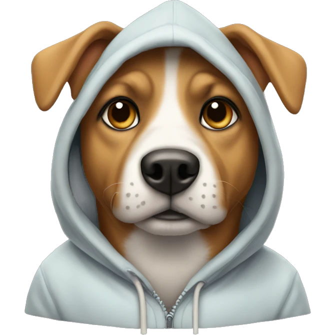 Dog wearing a hoodie emoji