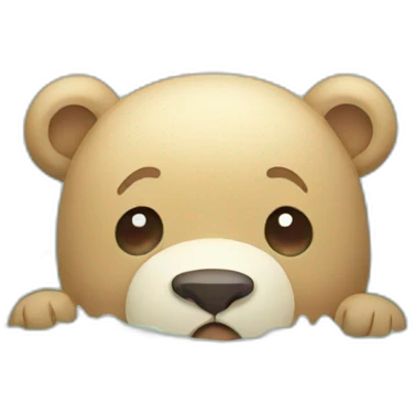 Cute bear bathes in water emoji