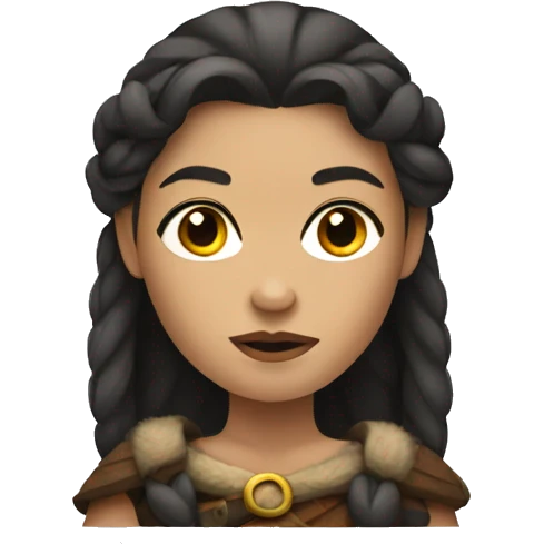Viking woman with dark hair emoji
