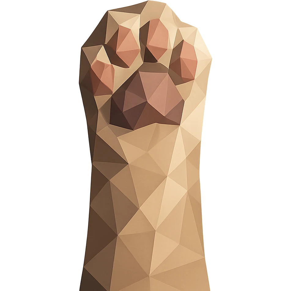 cat paw, polygonal style, low-poly geometric shapes emoji
