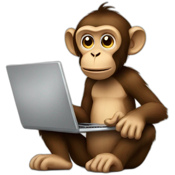 Monkey with a laptop emoji