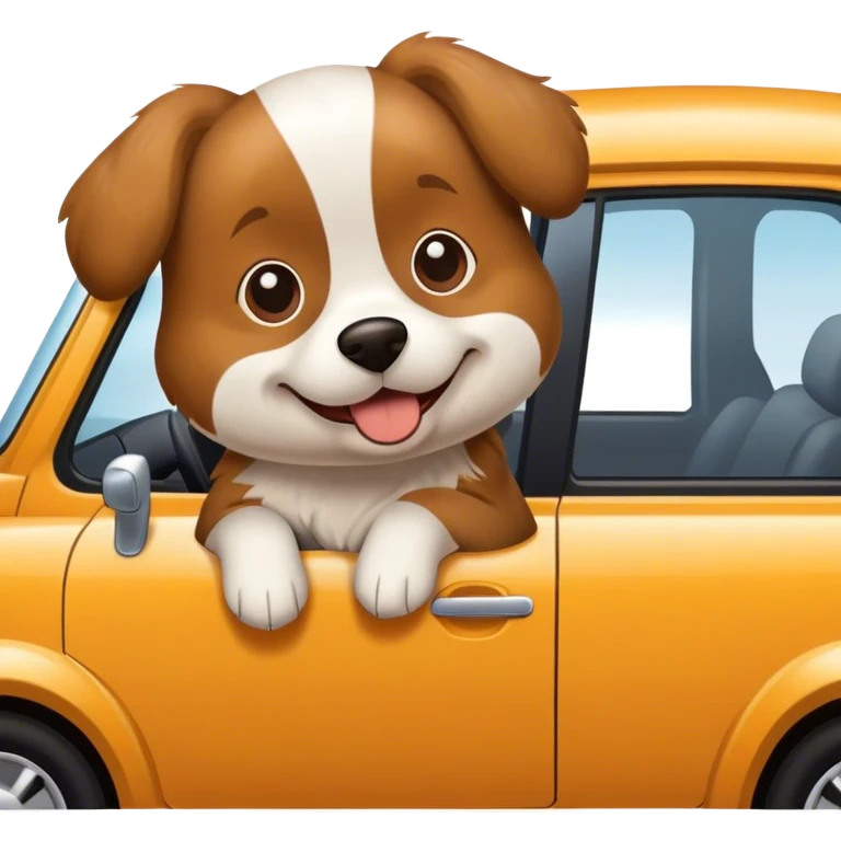 car with dog emoji