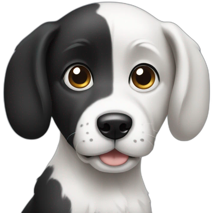 Black and white dog with big ears emoji