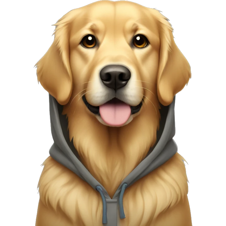 Golden retriever with hood emoji