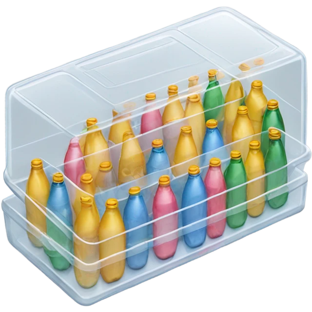 plastic bottles inside a plastic box emoji