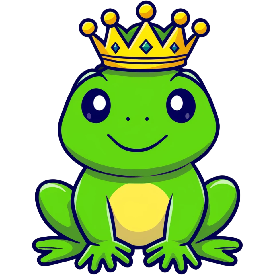 frog with a crown emoji