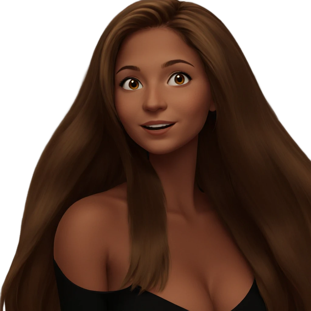 smiling girl with long hair emoji