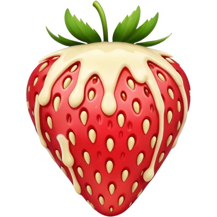 Strawberry with white chocolate emoji