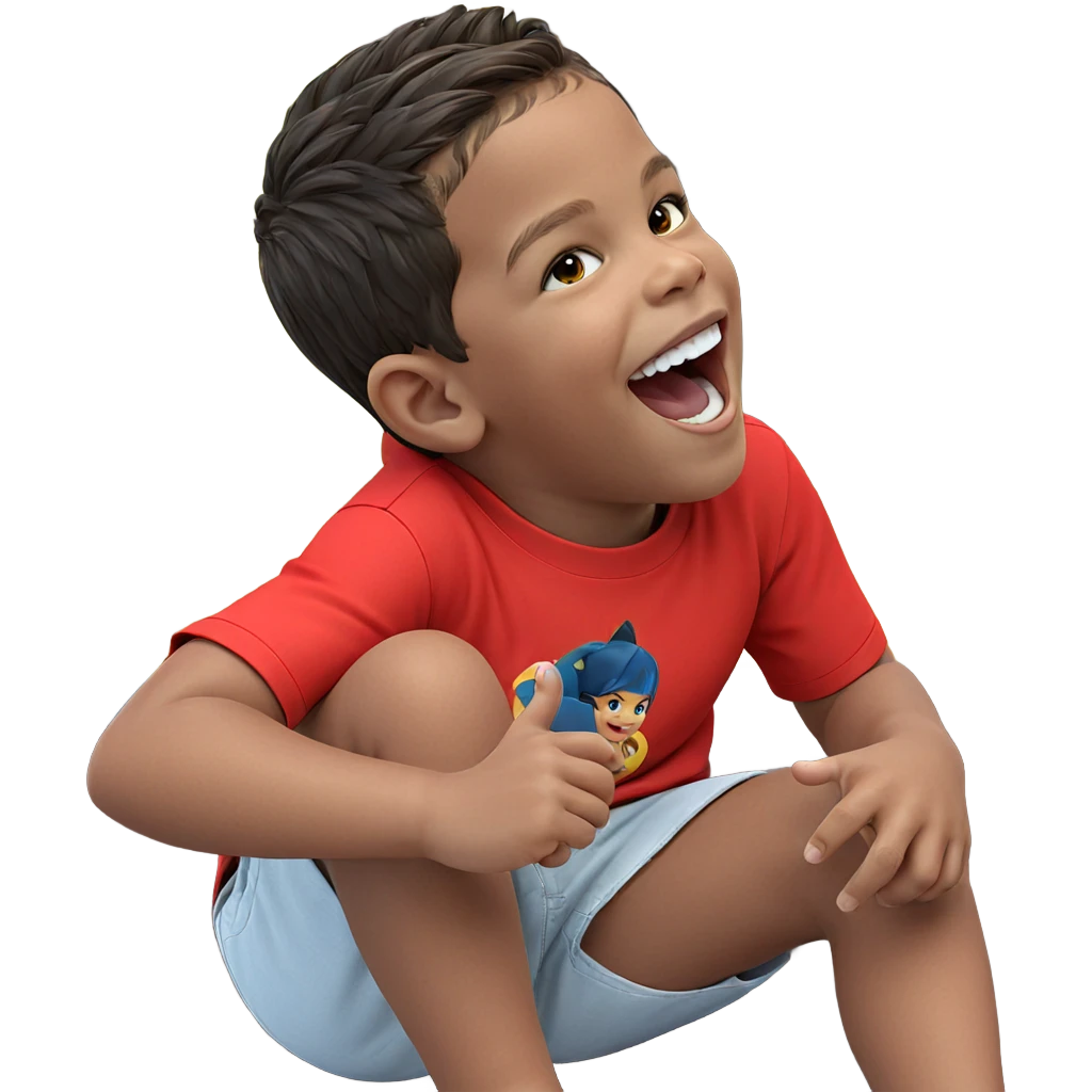 happy child in red shirt emoji