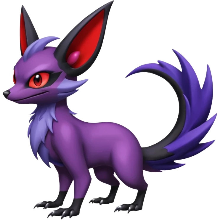 Shiny Noibat-Noivern-Mightyena-Fakémon-hybrid-creature (full body)  emoji