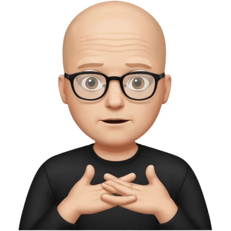 bald man with glasses shrugging emoji