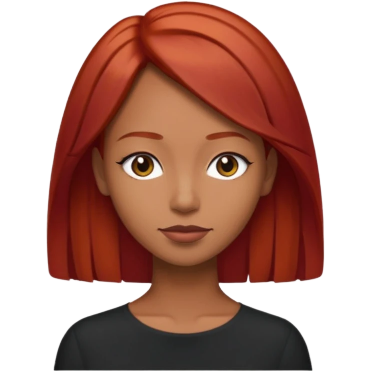 Mujer flaca con cabello mediano color rojo color de piel media, hombre de color medio moreno con cabello color negro, flaco emoji