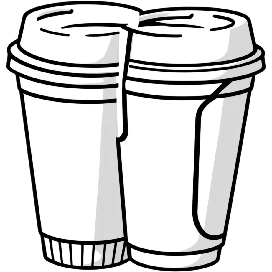 two styrofoam cups emoji
