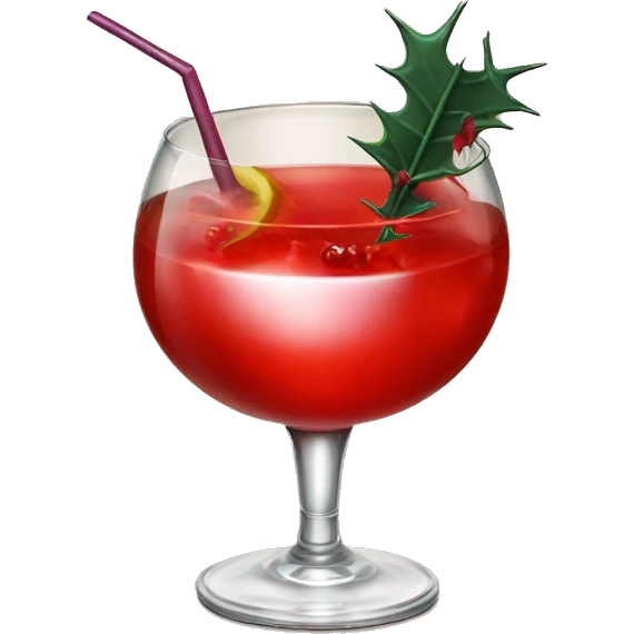 Daemon little red with thorns drinking cocktail  emoji
