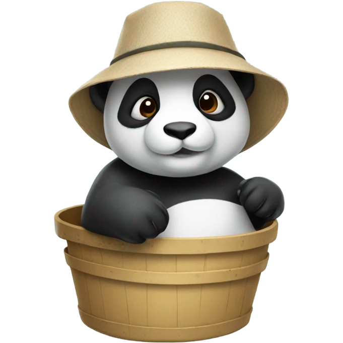 Panda wearing bucket hat emoji