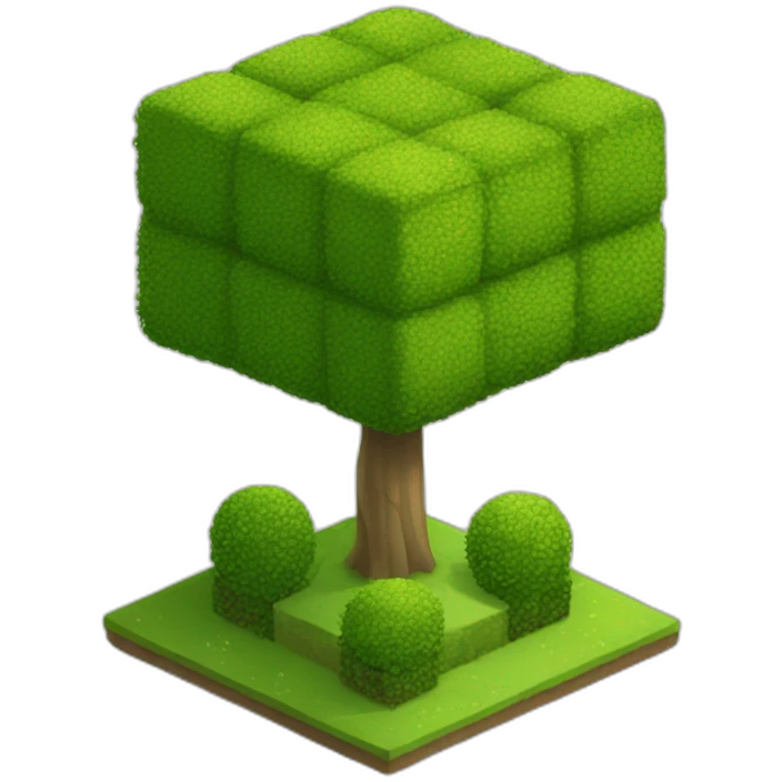 isometric square topiary tree emoji