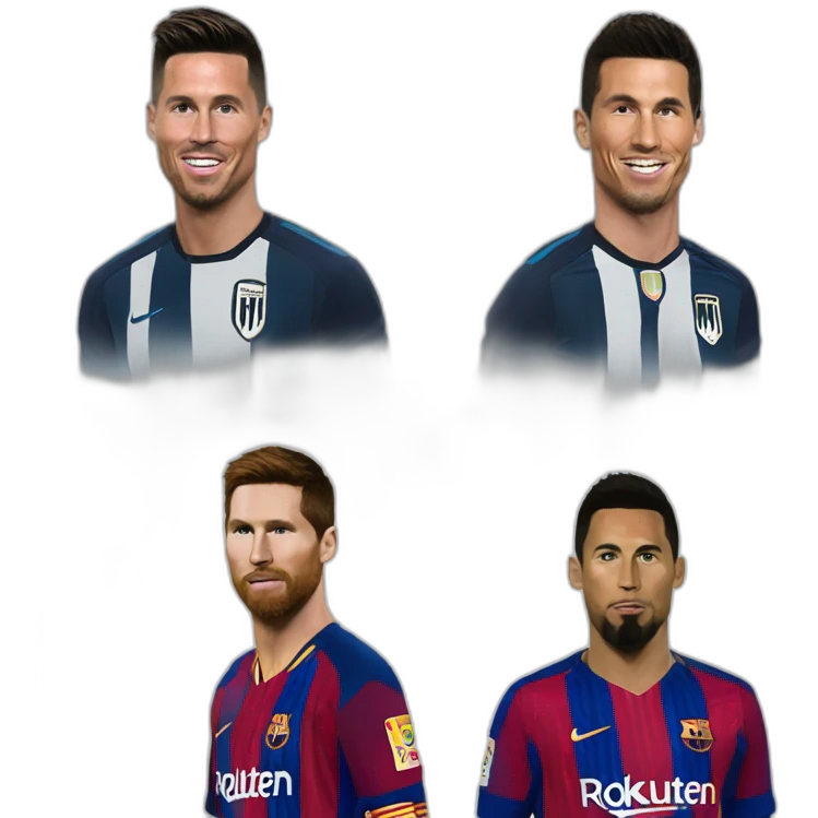 ronaldo messi opposite emoji