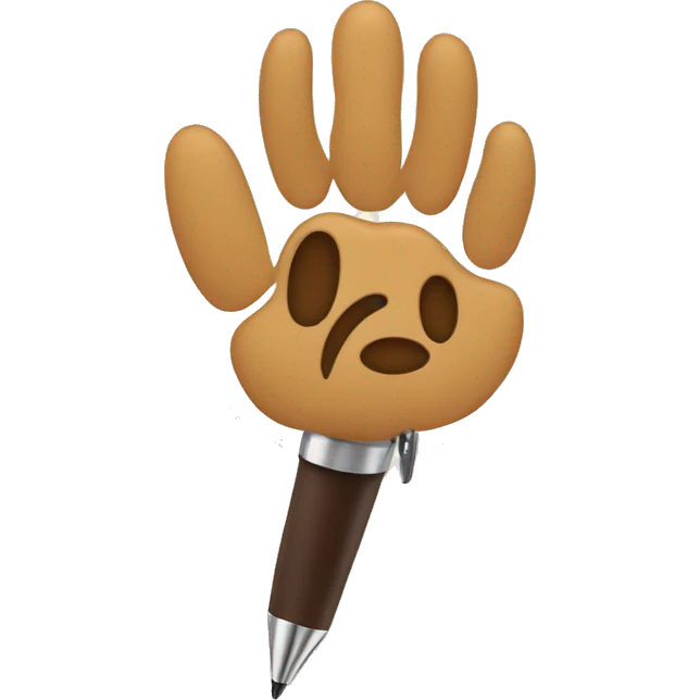 Pen in dog paw emoji
