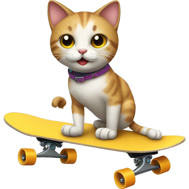 Cat riding a skateboard emoji