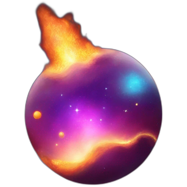 space and galaxies on fire emoji