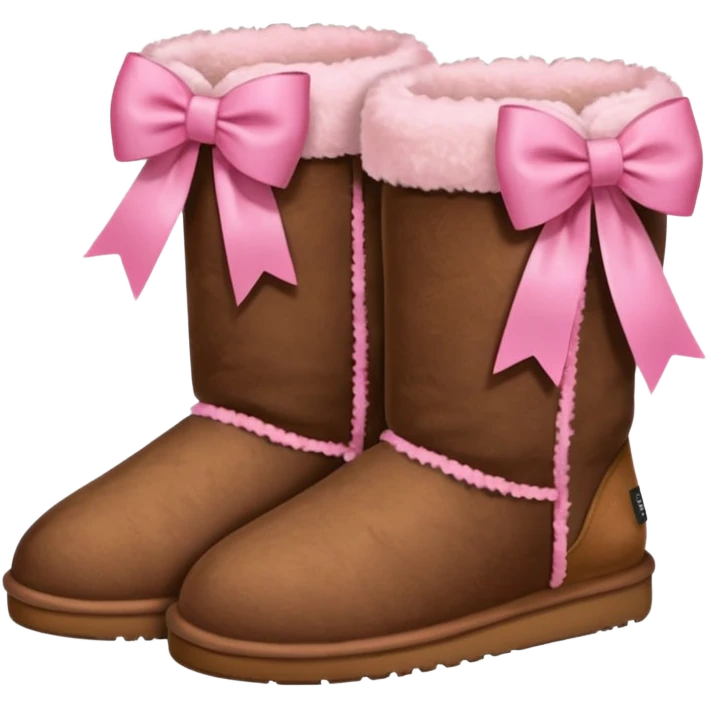 Brown Uggs With Pink Bows emoji
