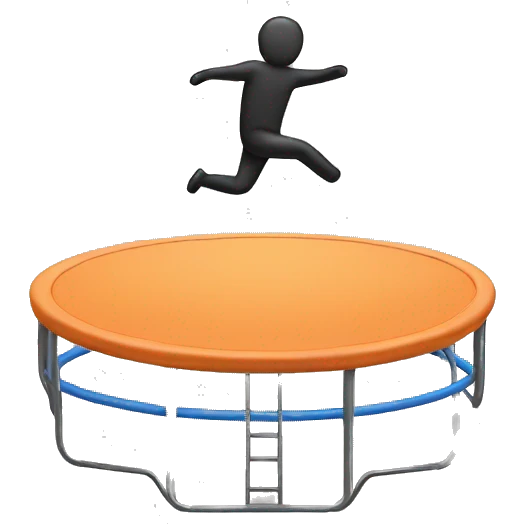 Trampoline with human legs emoji