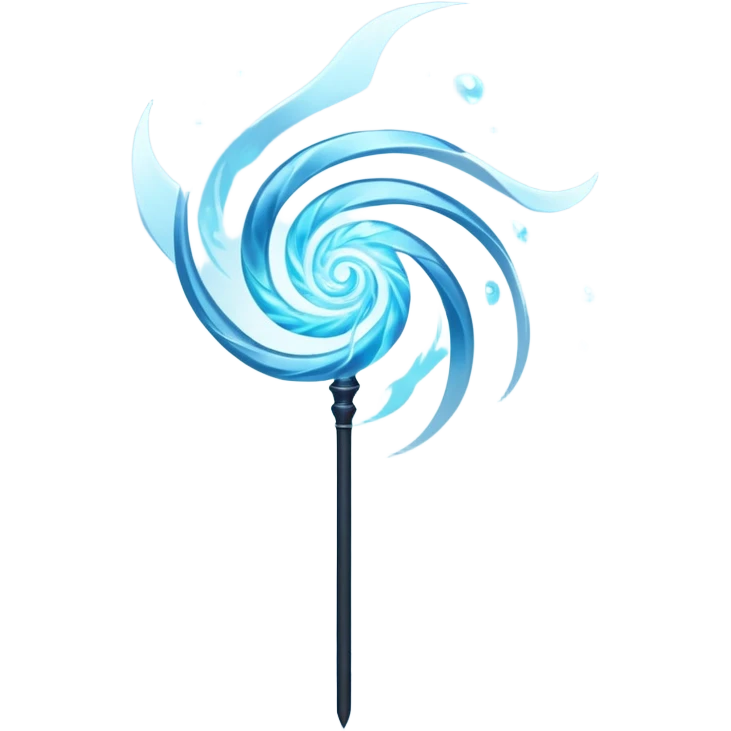 wind elemental staff object icon, fantasy magic staff, swirling wind aura, light blue glow, floating air particles, elegant design, 3D cartoon, mobile game icon style, centered, clean background, soft shadow, no text, no watermark
 emoji