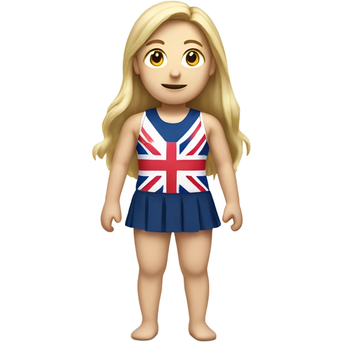 A girl with long blonde hair with wide shoulders wearing a Great Britain rowing swimming suit emoji