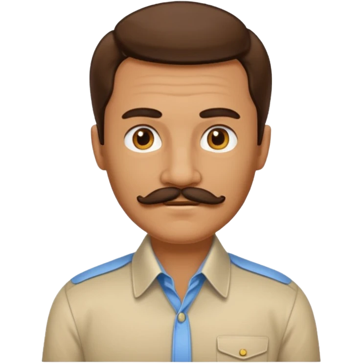 Retro 70s man face emoji