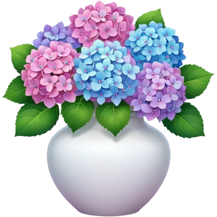 Colerful Aesthetic Hydrangeas In A White vase emoji