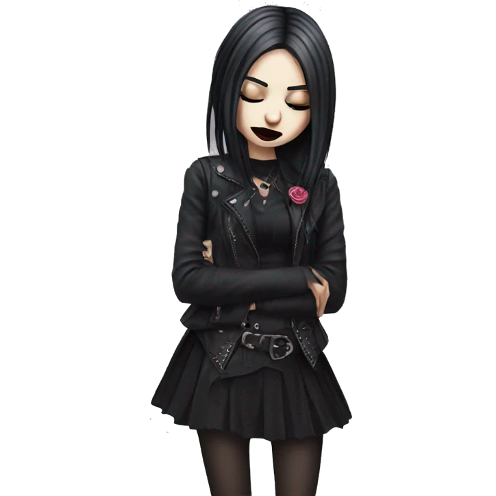 Goth girl kissing emoji