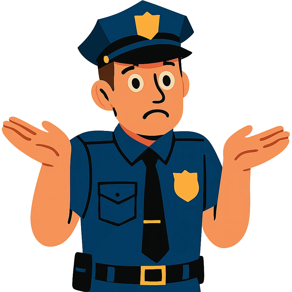 police officer shrugging his shoulders emoji
