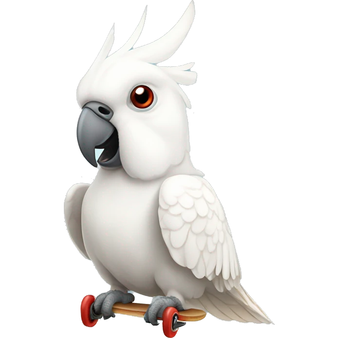 white cockatoo red skate emoji