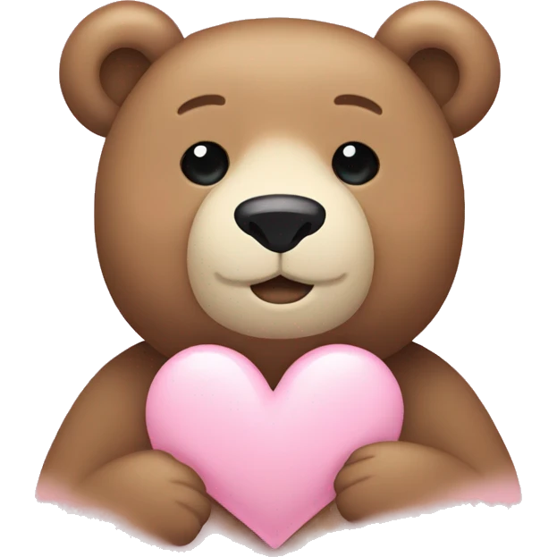Bear whit light pink heart emoji