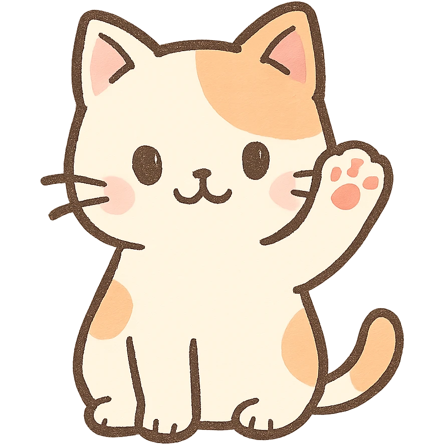cute cat waving emoji