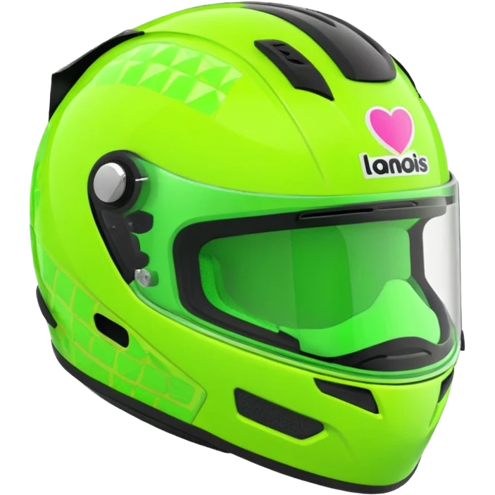 ate a Florecent green heart emoji as the same patterns as Lando Norris's helmet emoji