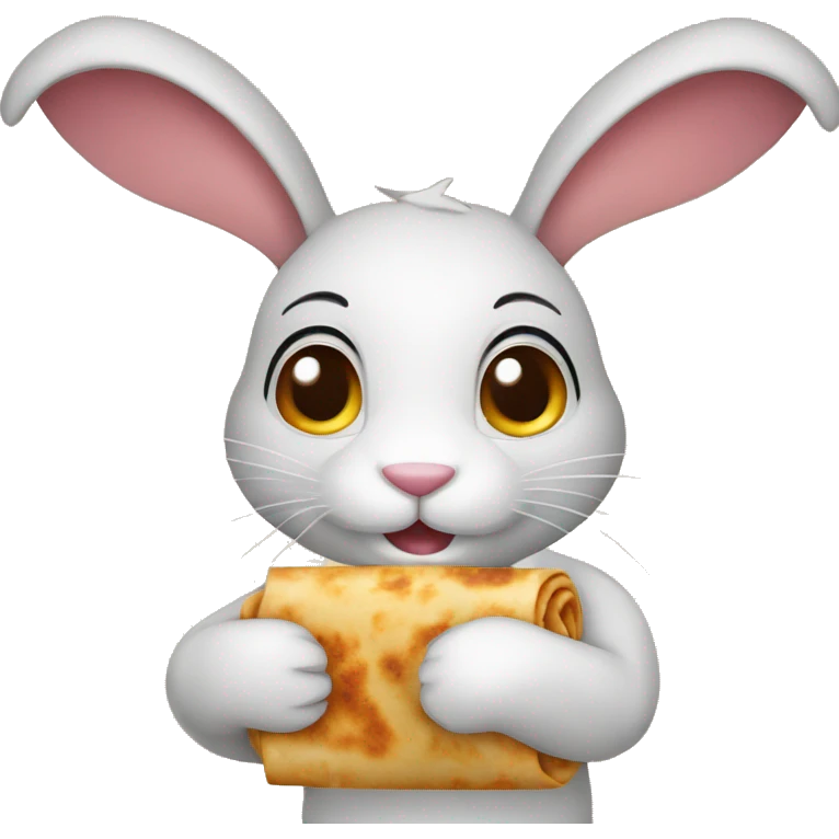 Bunny rabbit holding gyros pita wrap emoji