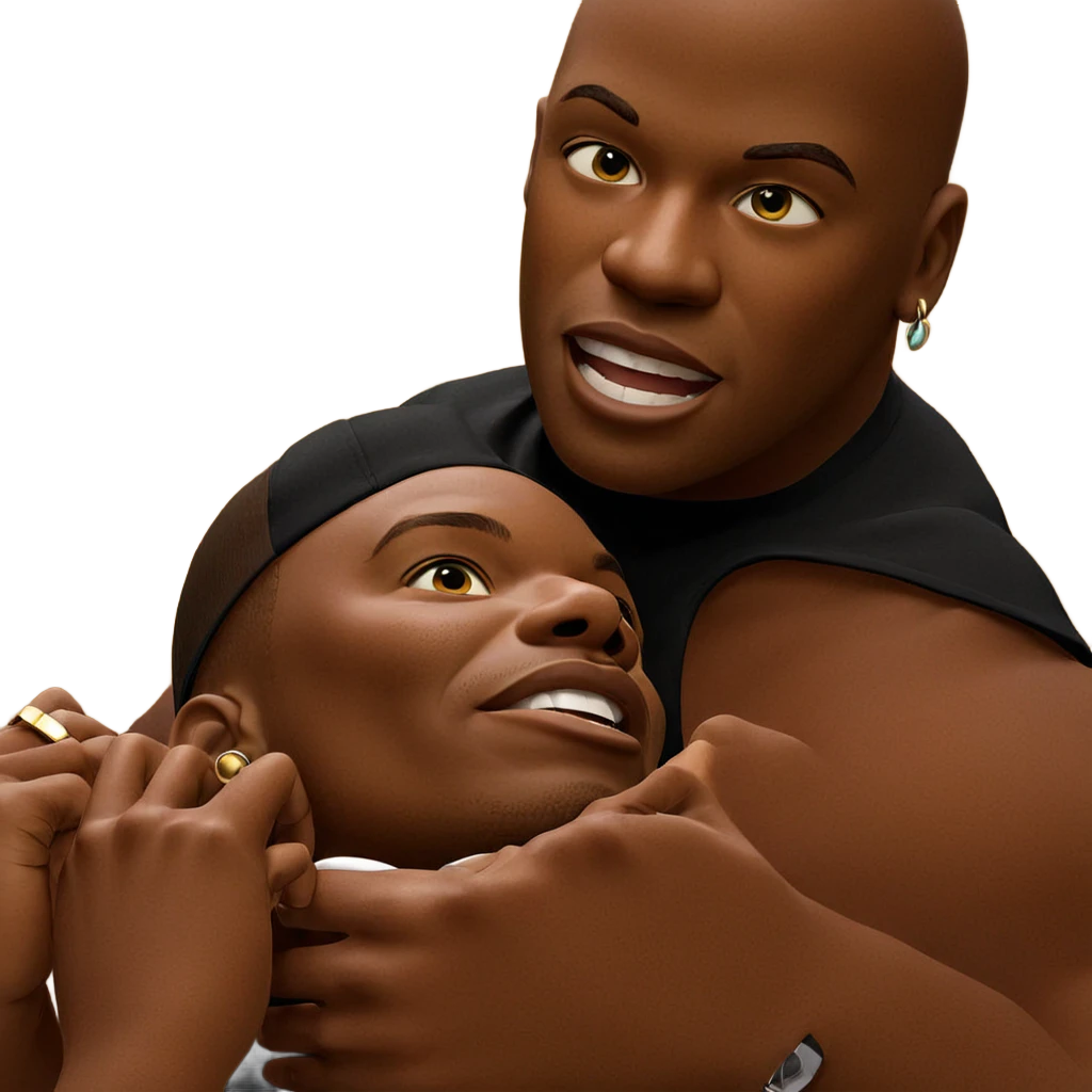boys wearing stylish earrings emoji